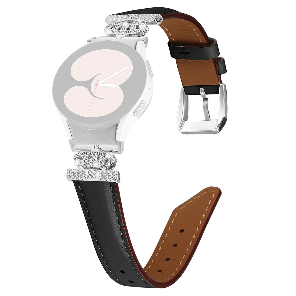 Wristband for Samsung Galaxy Watch6 40mm 44mm Watch6 Classic 43mm 47mm Rhinestone Crown Connector Watch Strap with Silver Buckle Wristband for Samsung Galaxy Watch6 40mm 44mm Watch6 Classic 43mm 47mm Rhinestone Crown Connector Watch Strap with Silver Buckle